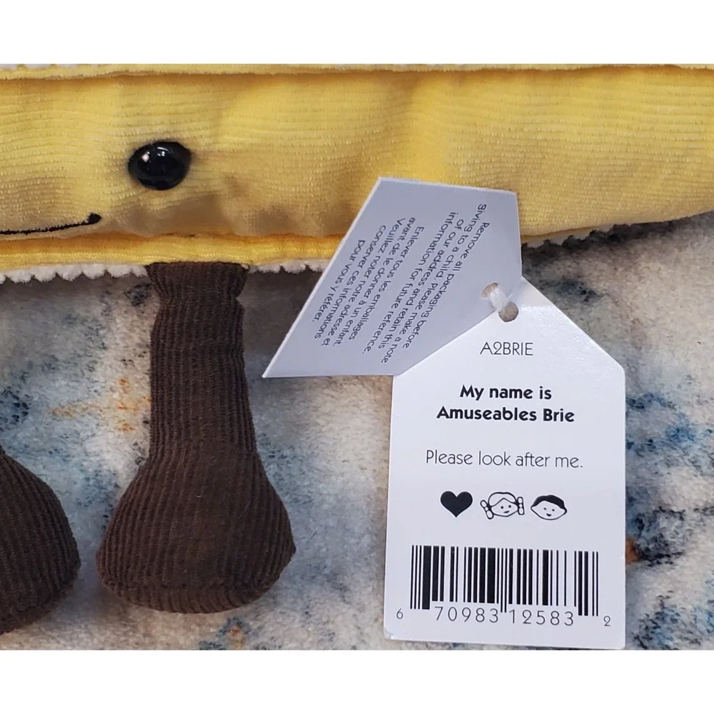Jellycat Amuseables Brie‎ Cheese - NWT New With Tags - Authentic